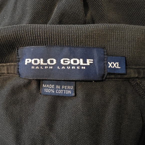 Polo Golf Ralph Lauren Mens XXL Black Pima Cotton Polo Shirt The Hills Logo - Picture 6 of 7